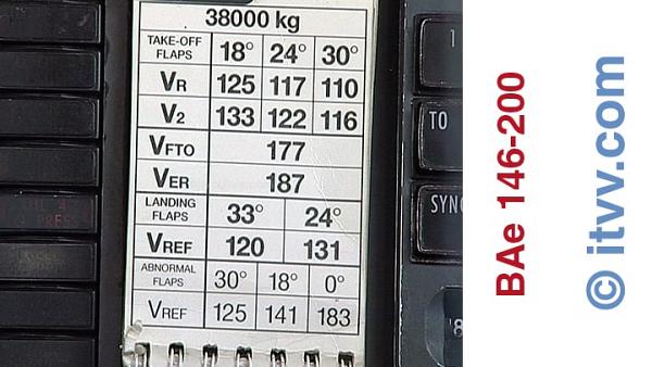 ITVV BAe 146-200 Take Off Speeds